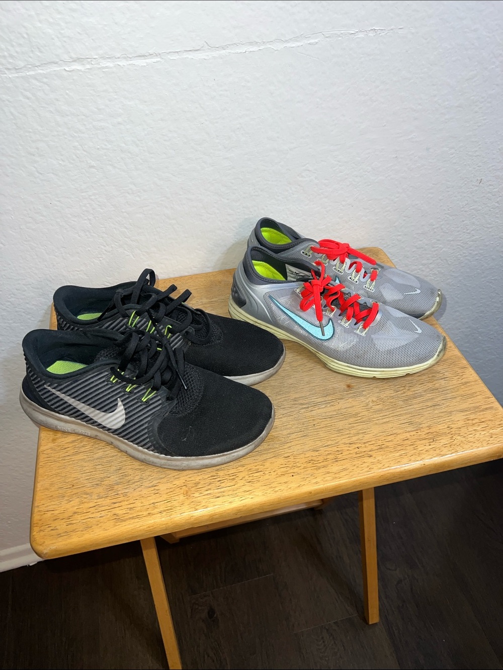 Nike Kids Two-Pair Sneaker Set — Black & Gray with Red Accents